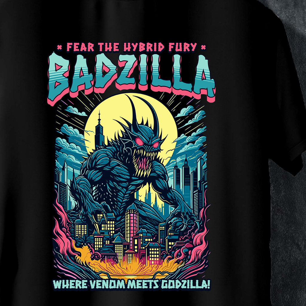 BADZILLA T-Shirt - Venom Meets Godzilla Monster Mashup Graphic Tee