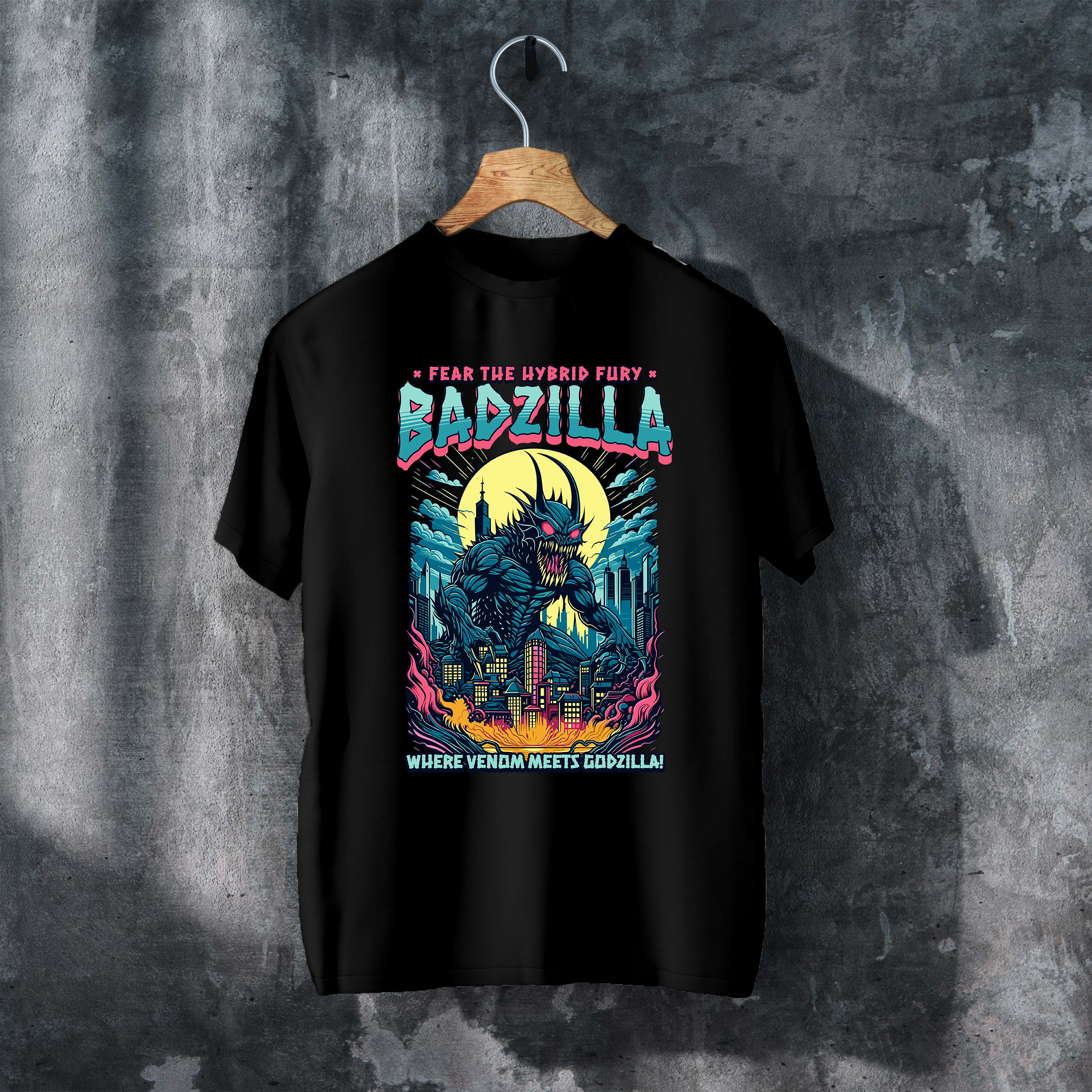 BADZILLA T-Shirt - Venom Meets Godzilla Monster Mashup Graphic Tee