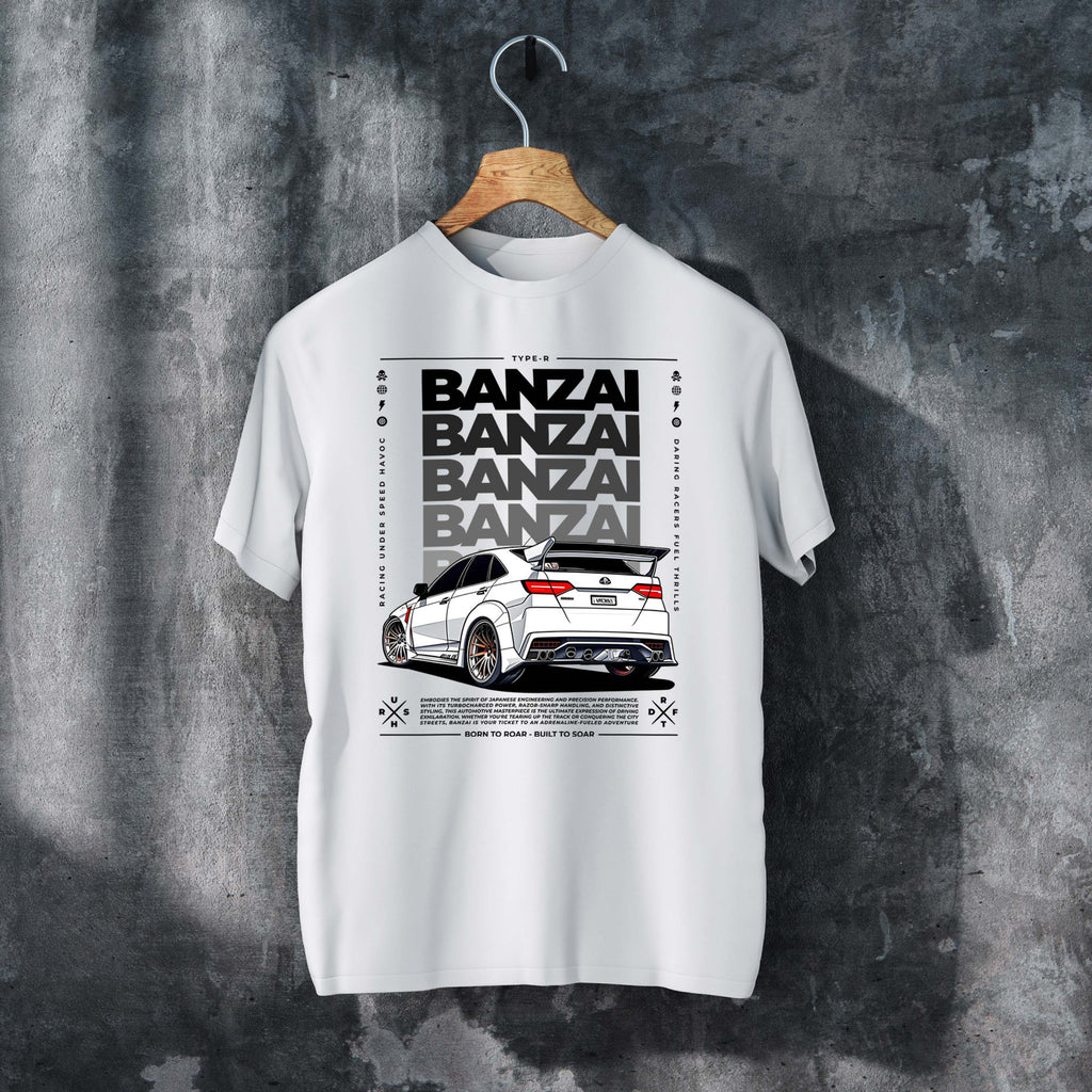BANZAI RACING T-Shirt - High-Speed Japanese Motorsport Graphic Tee