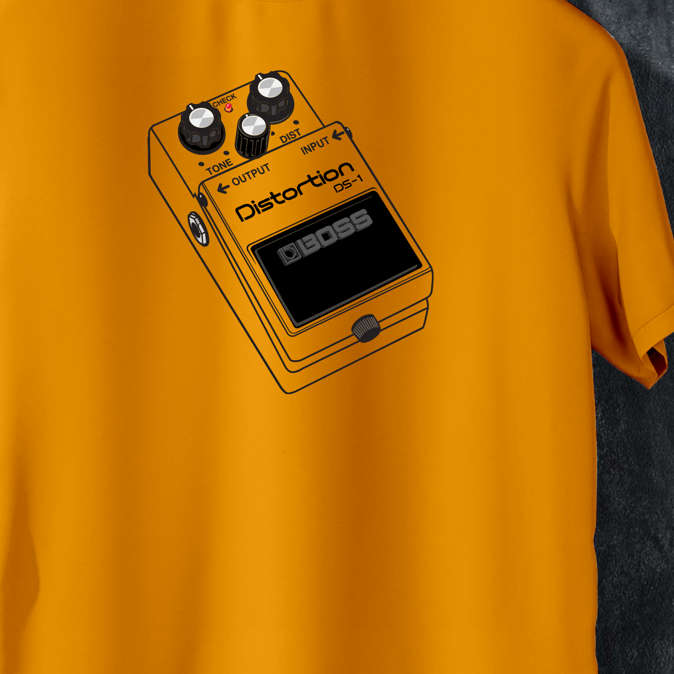 BOSS DS-1 Distortion T-Shirt - Iconic Orange Pedal Graphic Tee