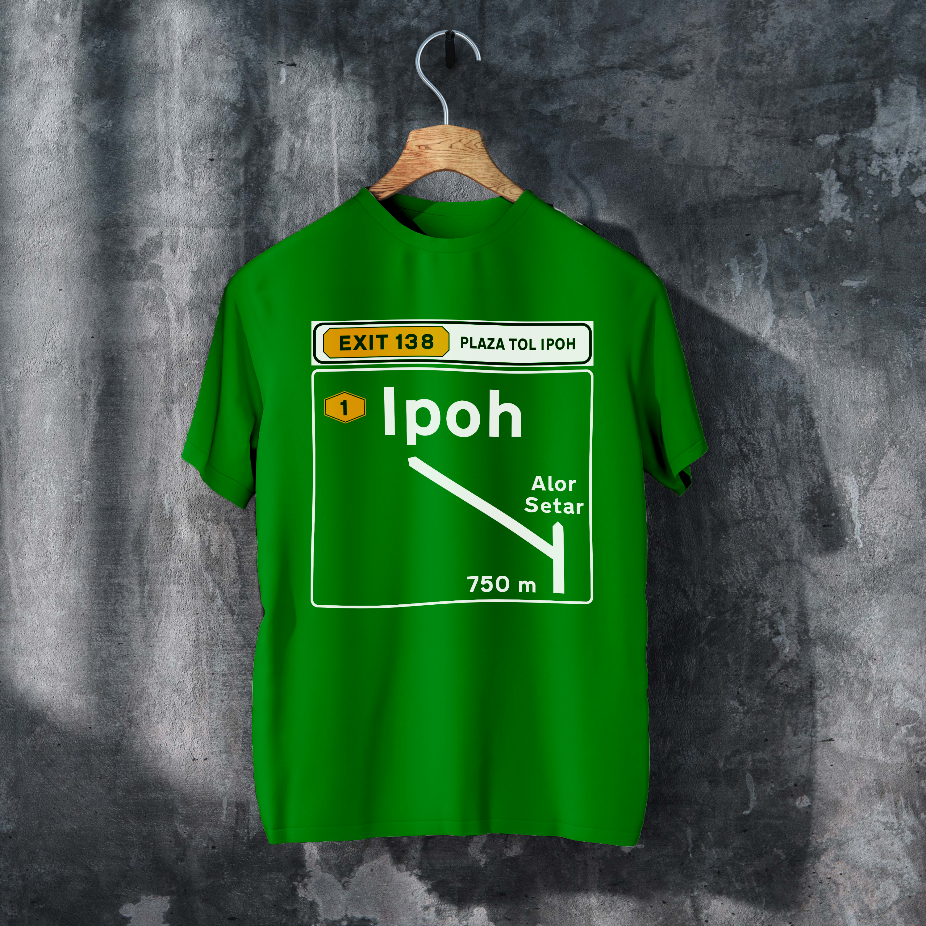 Ipoh Exit 138 Highway Sign Tee – Malaysian Road Trip Edition