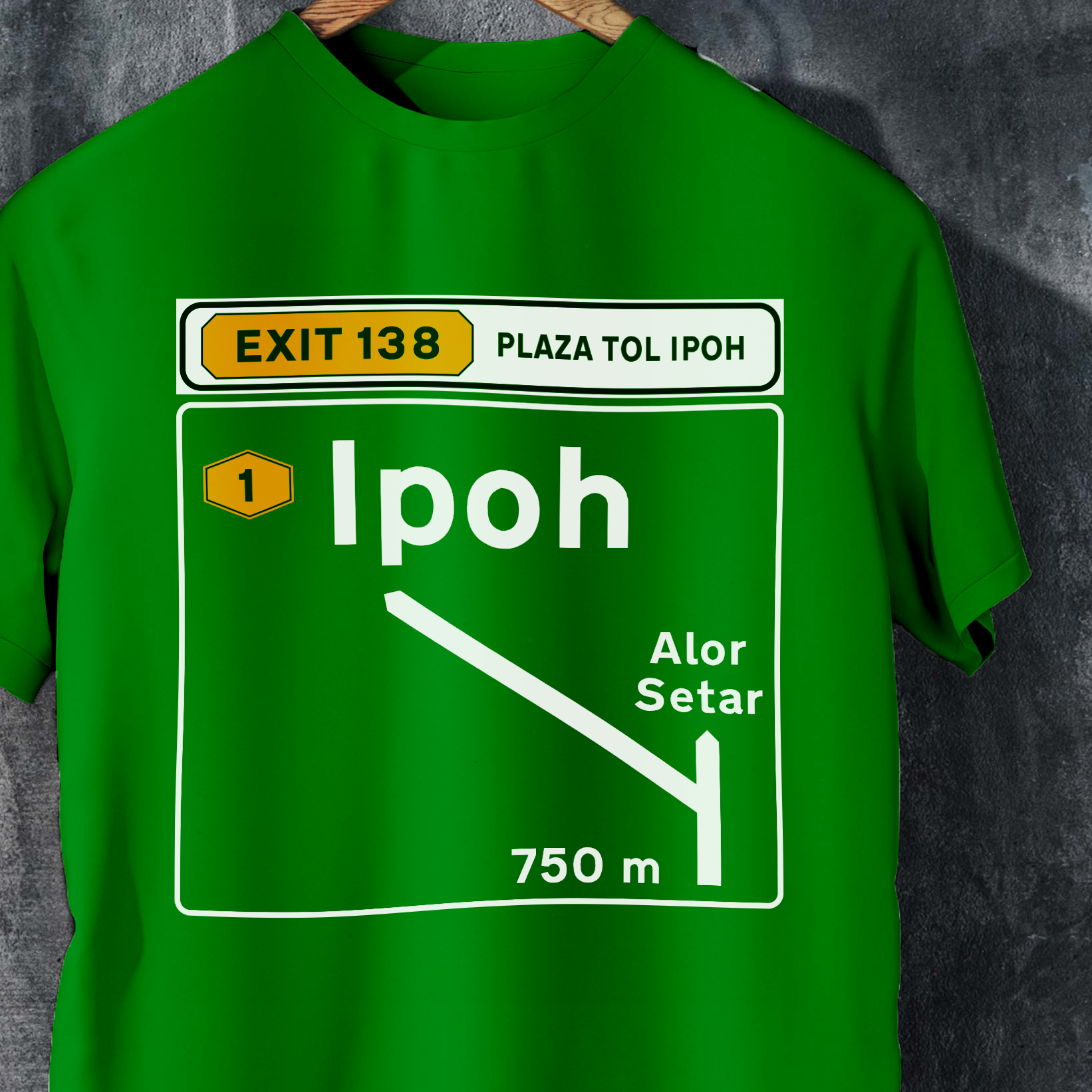 Ipoh Exit 138 Highway Sign Tee – Malaysian Road Trip Edition